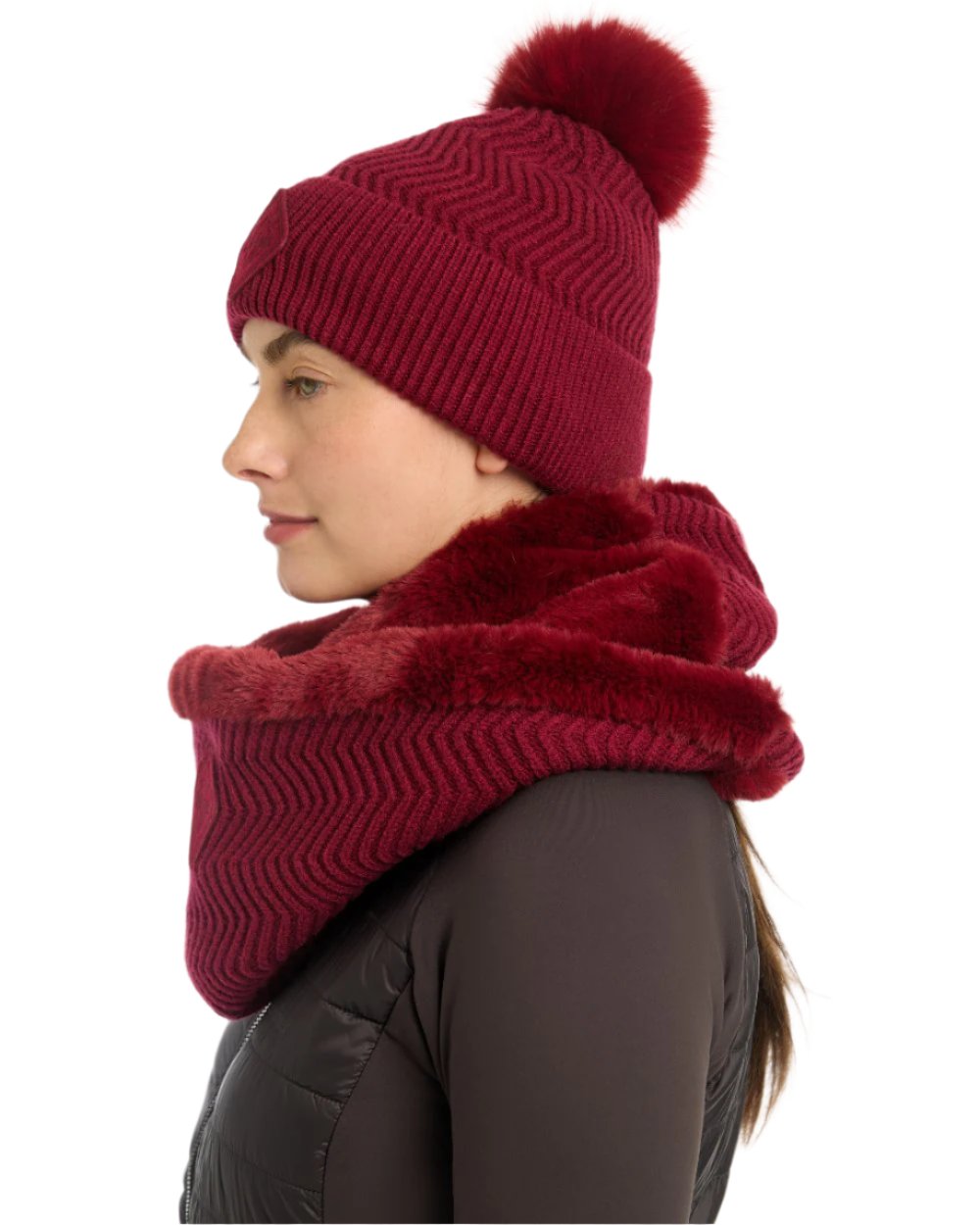 Ember Coloured LeMieux Lila Beanie On A White Background 