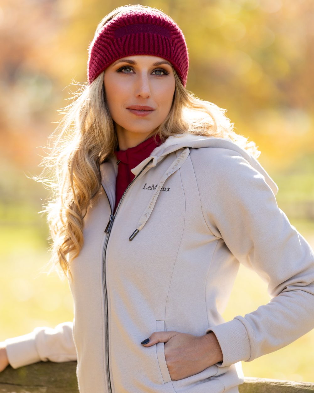 Ember Coloured LeMieux Lila Headband On A Park Background 