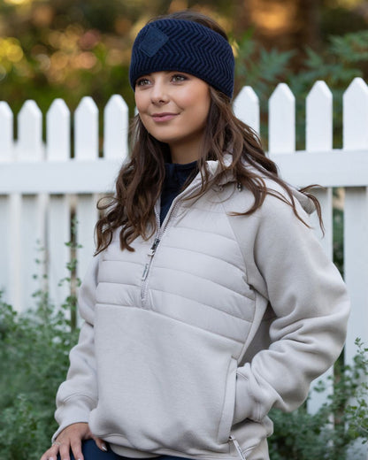 Navy Coloured LeMieux Lila Headband On A Park Background 