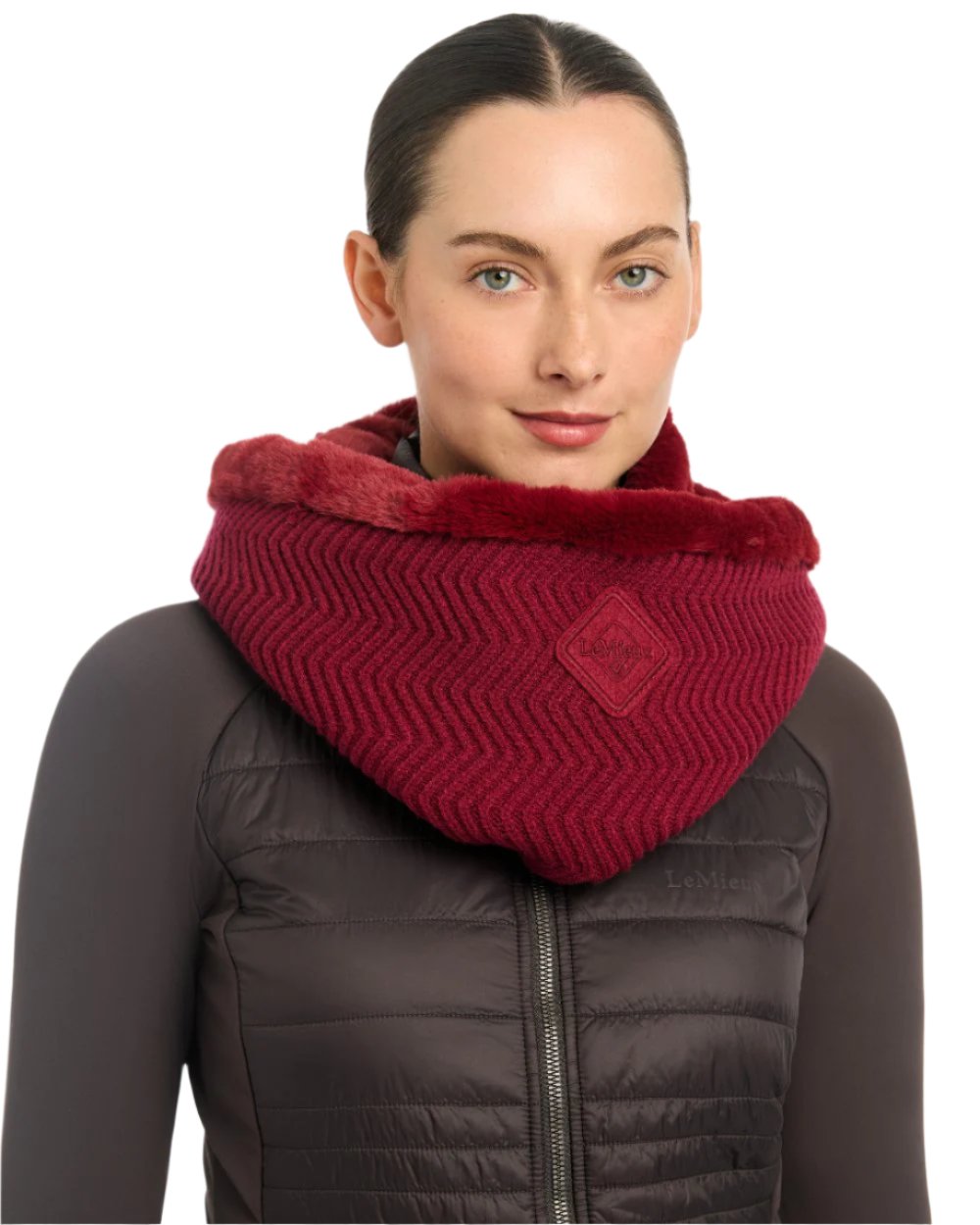 Ember Coloured LeMieux Lila Snood On A White Background 