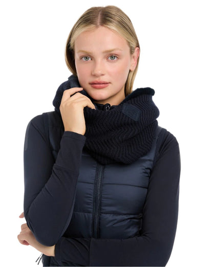 Navy Coloured LeMieux Lila Snood On A White Background 