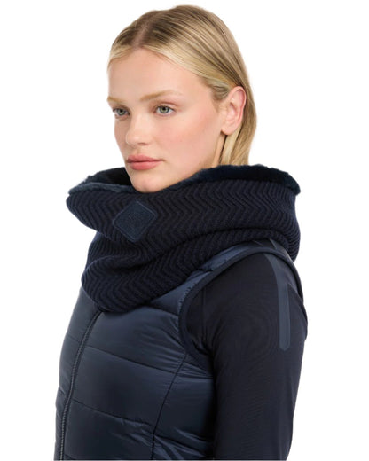 Navy Coloured LeMieux Lila Snood On A White Background 