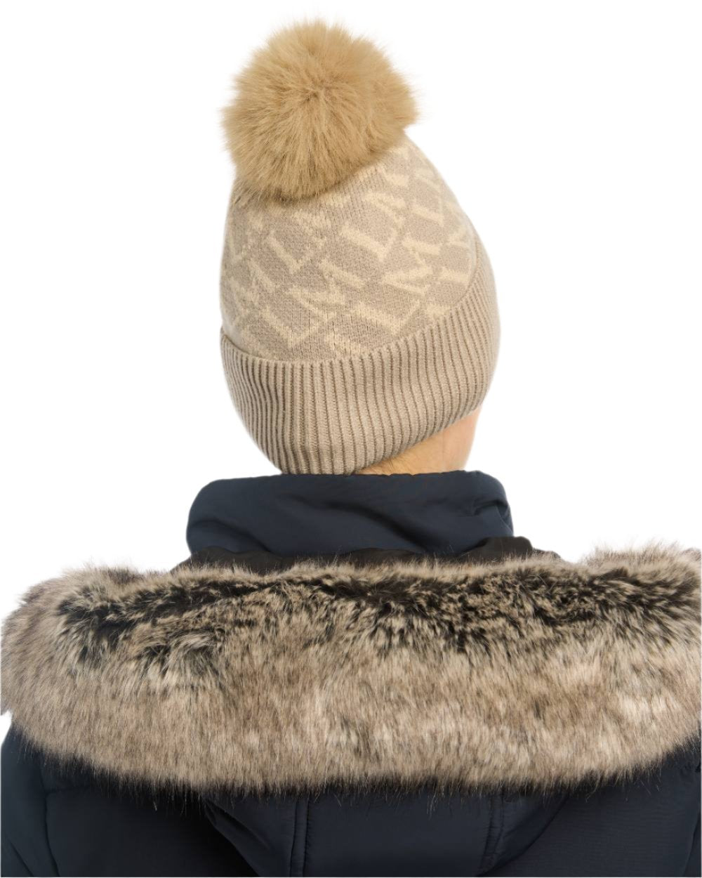 Stone Coloured Lemieux LM Beanie On A White Background 