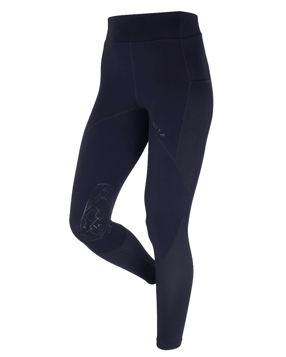 Navy coloured LeMieux Lucie Mesh Leggings on white background 