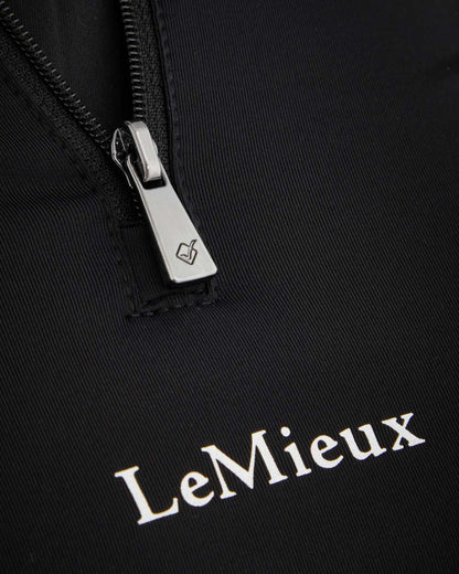 Black coloured LeMieux Mia Mesh Long Sleeve Base Layer on white background 