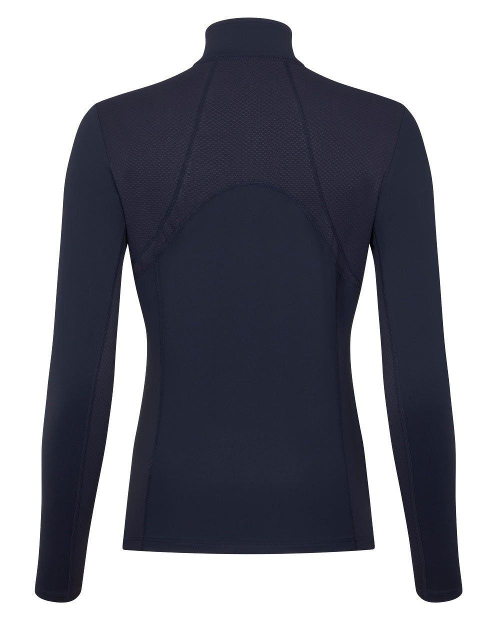 Navy coloured LeMieux Mia Mesh Long Sleeve Base Layer on white background 