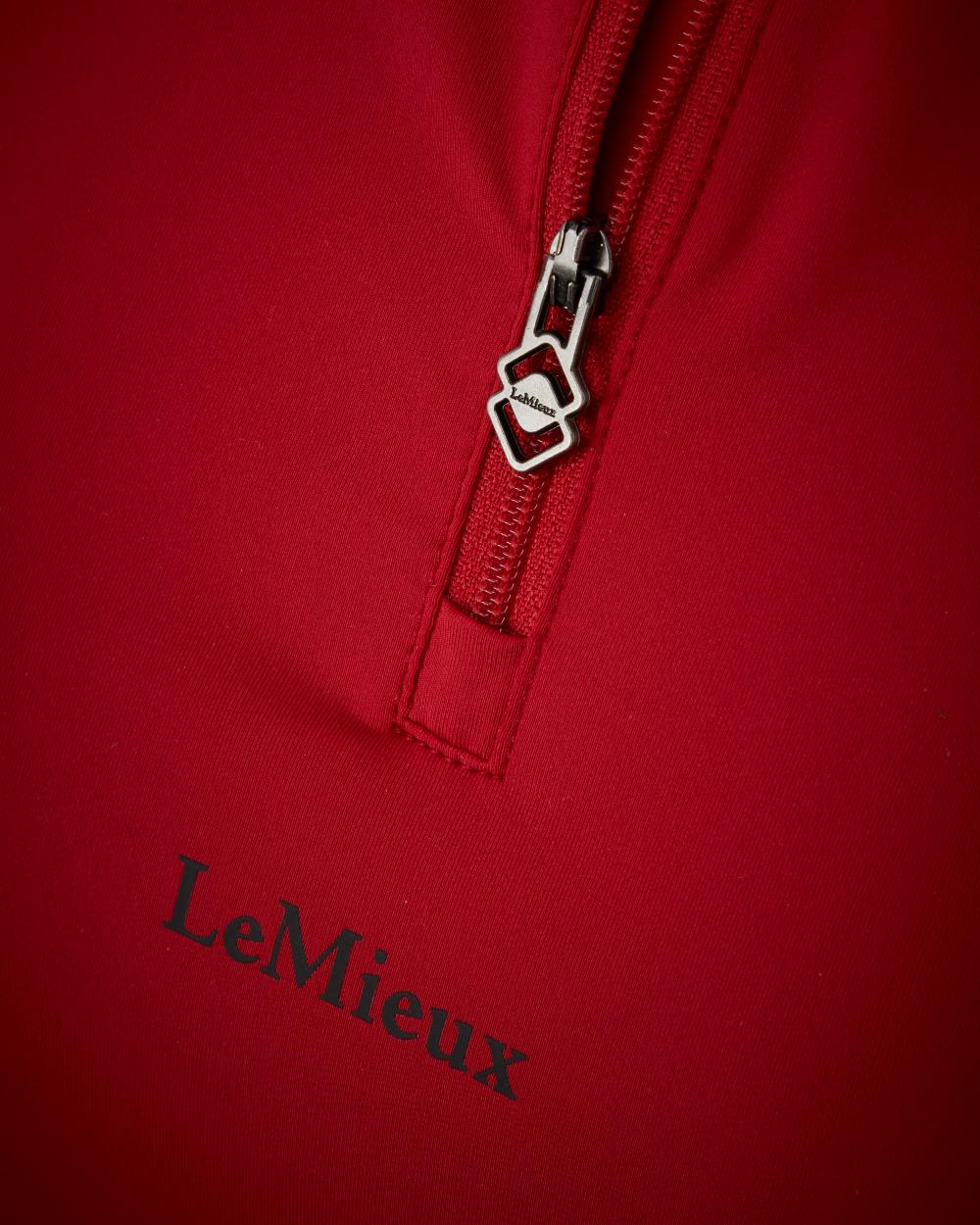 Chilli coloured LeMieux Mia Mesh Short Sleeve Base Layer on white background 