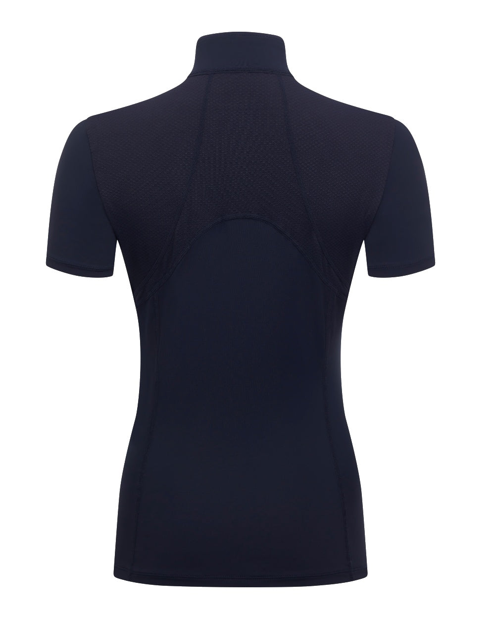 Navy coloured LeMieux Mia Mesh Short Sleeve Base Layer on white background 