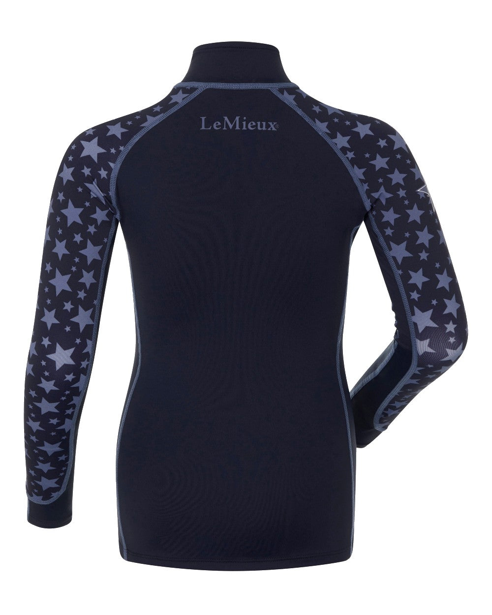 Indigo coloured LeMieux Mini Base Layers on white background 