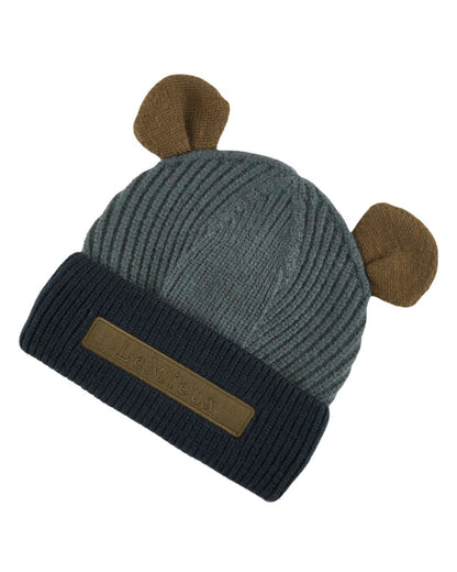 Petrol Coloured LeMieux Mini Bear Beanie On A White Background 