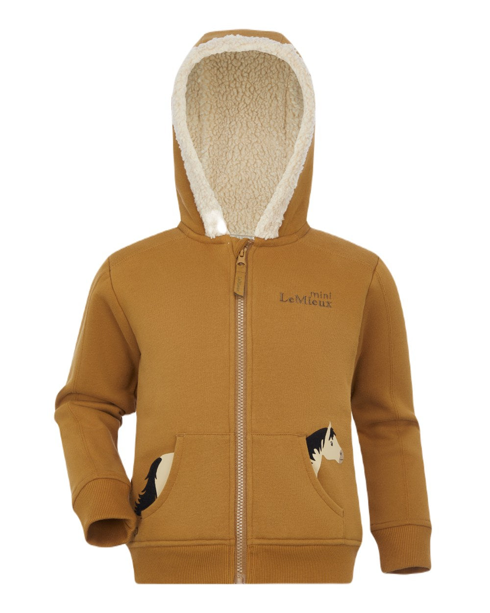 Ginger Coloured LeMieux Mini Charlie Lined Hoodie On A White Background 