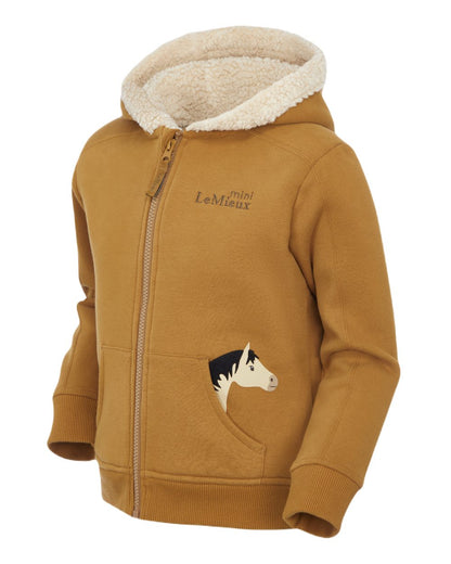 Ginger Coloured LeMieux Mini Charlie Lined Hoodie On A White Background 