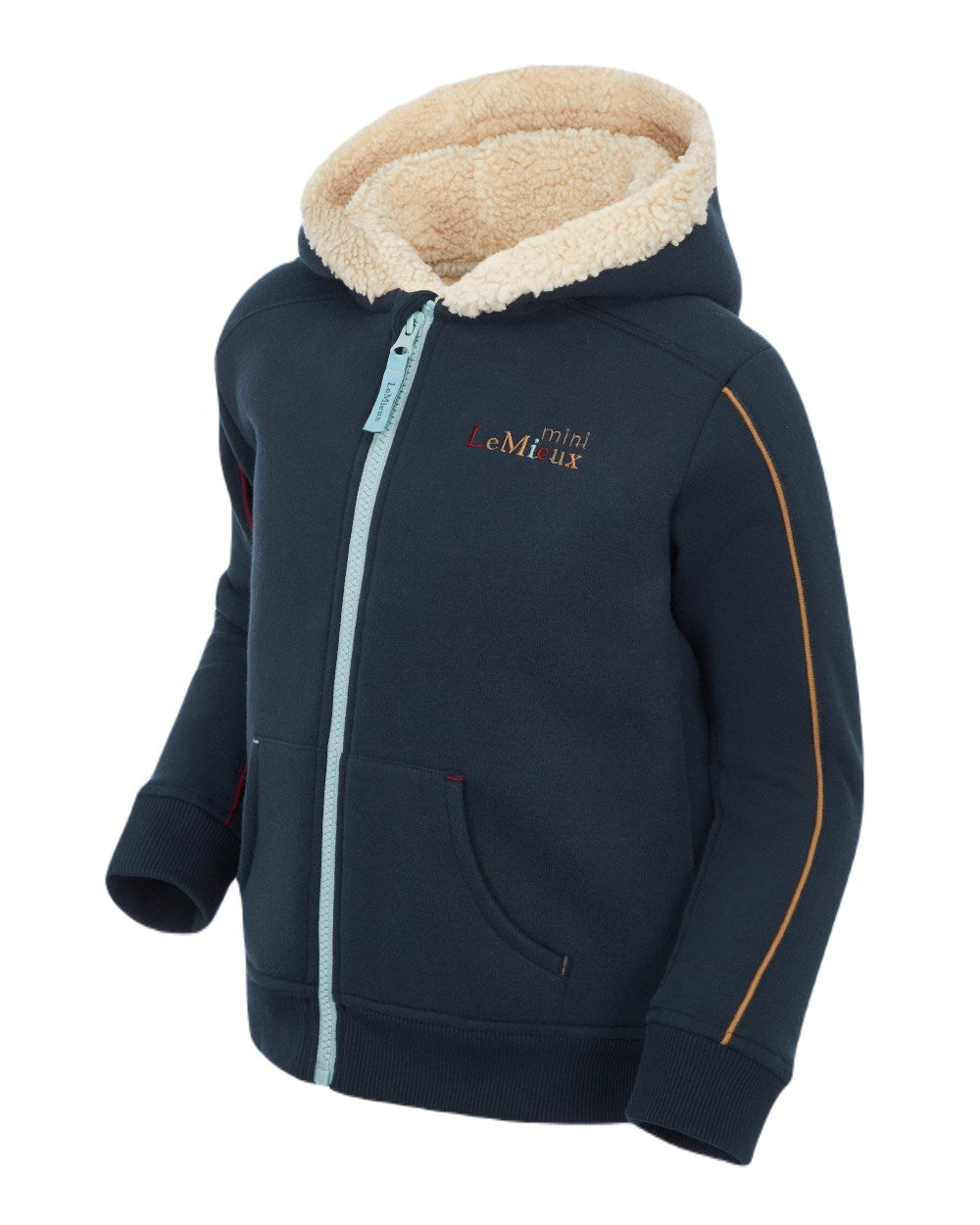 Navy Coloured LeMieux Mini Charlie Lined Hoodie On A White Background 