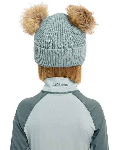 Glacier Coloured LeMieux Mini Clara Beanie On A White Background 