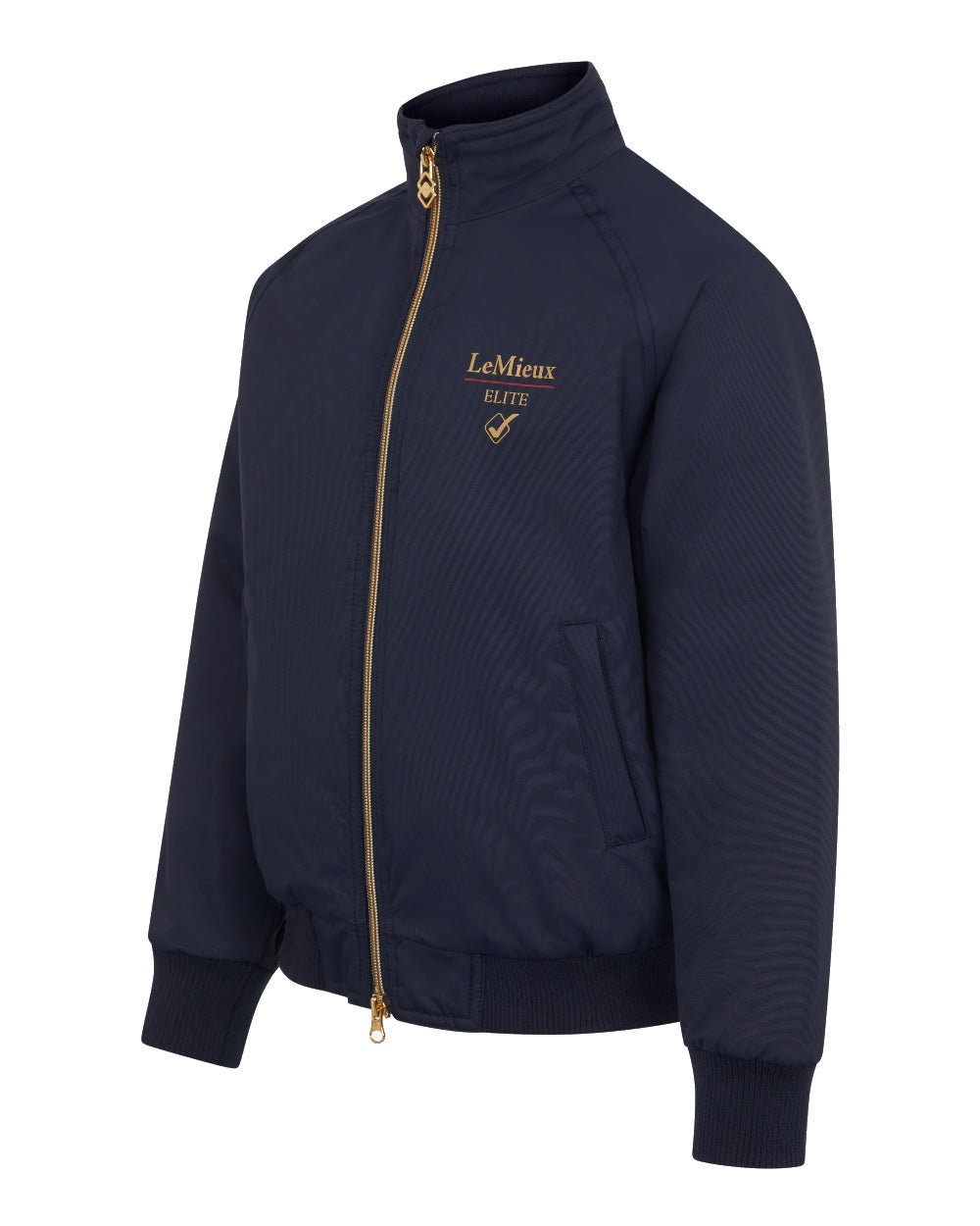 Navy coloured LeMieux Mini Elite Team Jacket on white background 