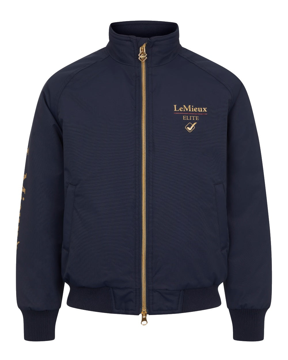 Navy coloured LeMieux Mini Elite Team Jacket on white background 