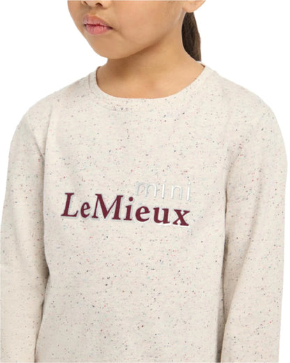 Ecru Nep Coloured LeMieux Mini Jessie Long Sleeve Top On A White Background 