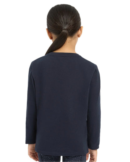 Navy Coloured LeMieux Mini Jessie Long Sleeve Top On A White Background 