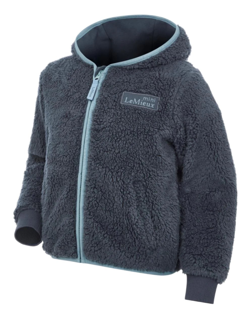 Petrol Coloured LeMieux Mini Teagan Fleece Jacket On A White Background 