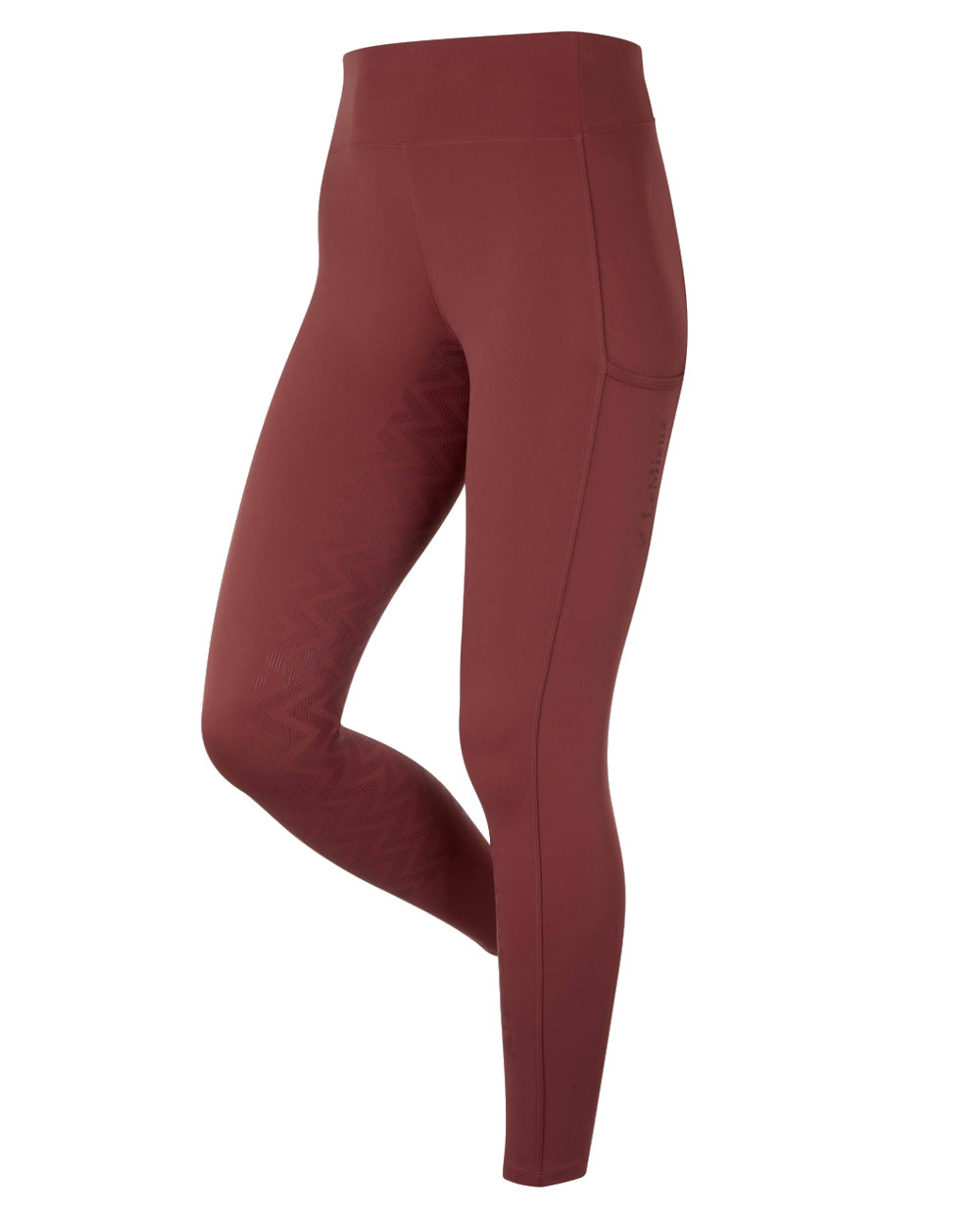 Merlot coloured LeMieux Naomi Pull On Breeches on white background 