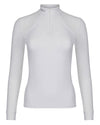 White coloured LeMieux Olivia Long Sleeve Show Shirts on white background #colour_white