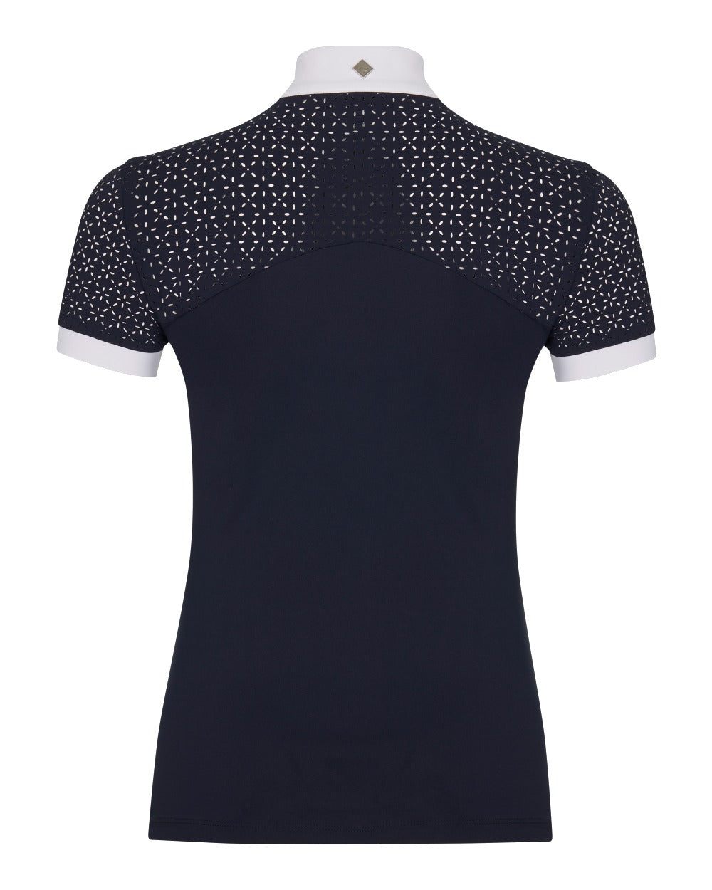 Navy coloured LeMieux Olivia Short Sleeve Show Shirts on white background 