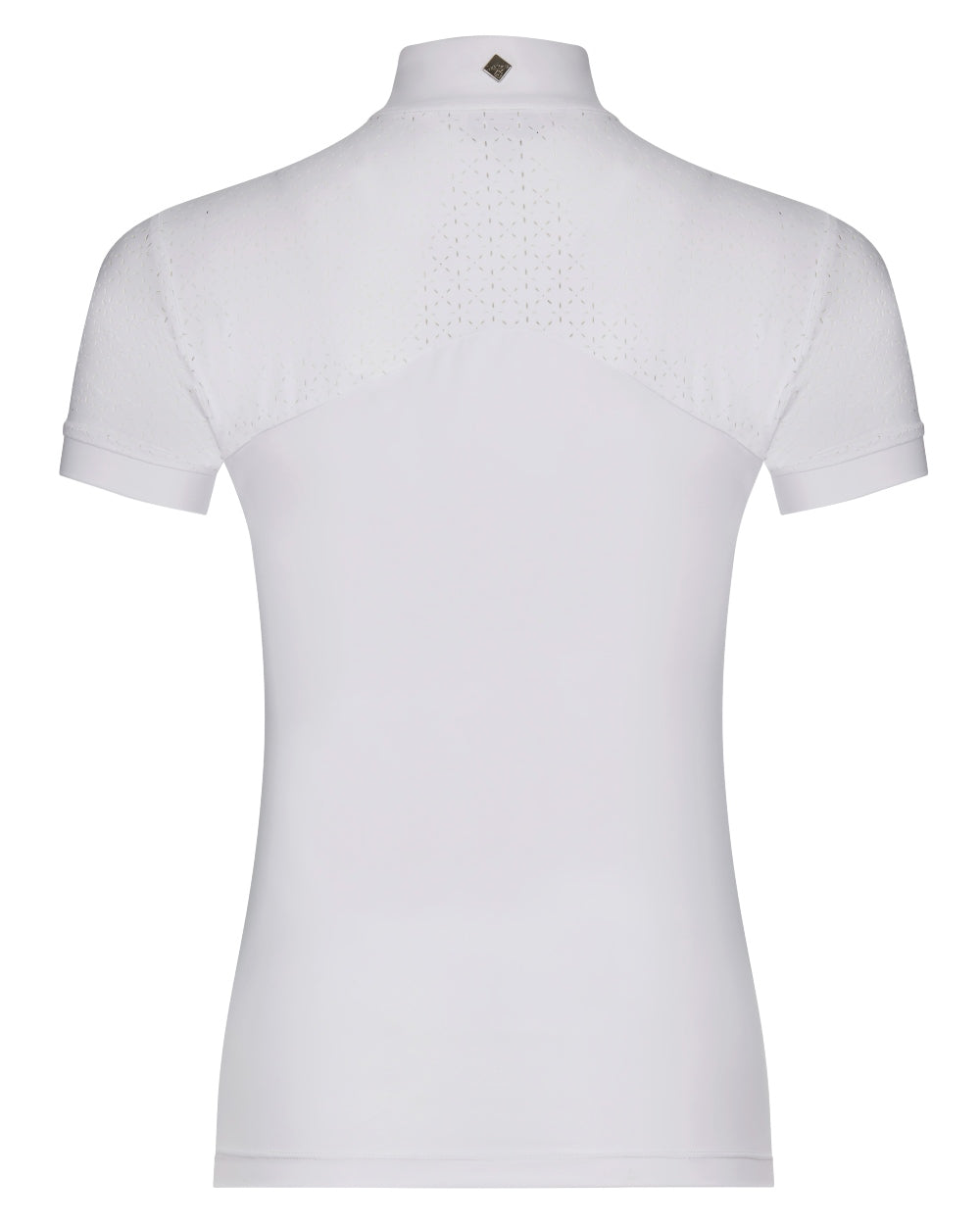 White coloured LeMieux Olivia Short Sleeve Show Shirts on white background 