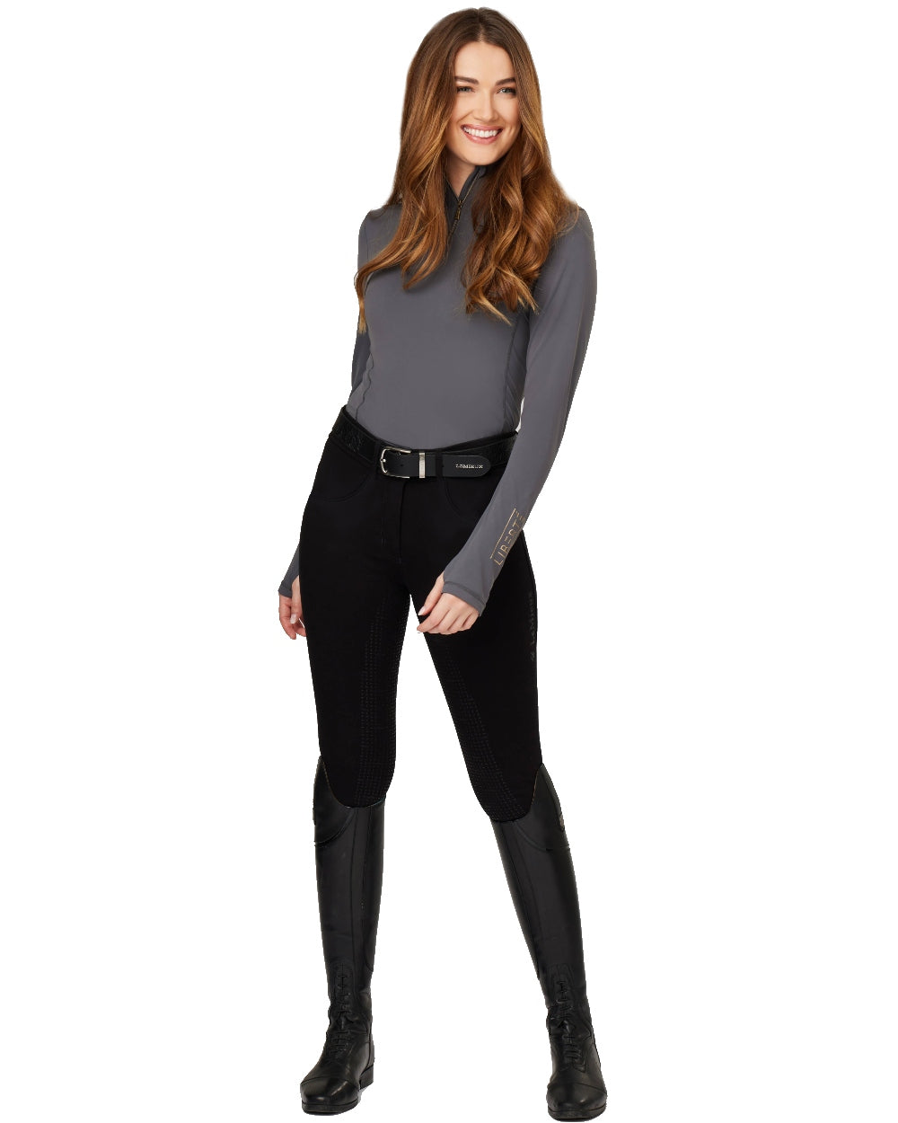 Black coloured LeMieux Paris Breeches on white background 