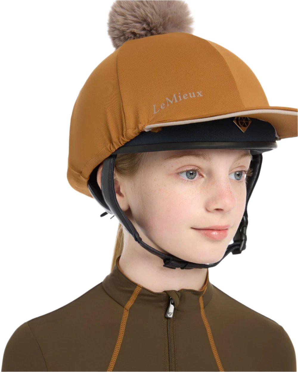 Ginger Coloured LeMieux Pippa Hat Silk On A White Background 