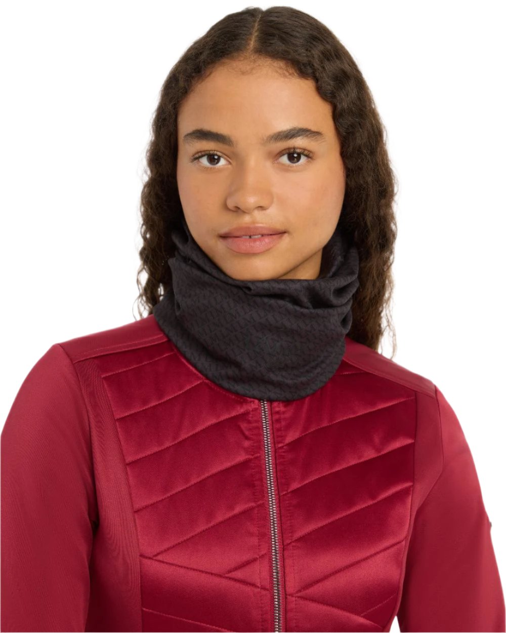 Cinder Coloured LeMieux Printed Stretch Snood On A White Background 