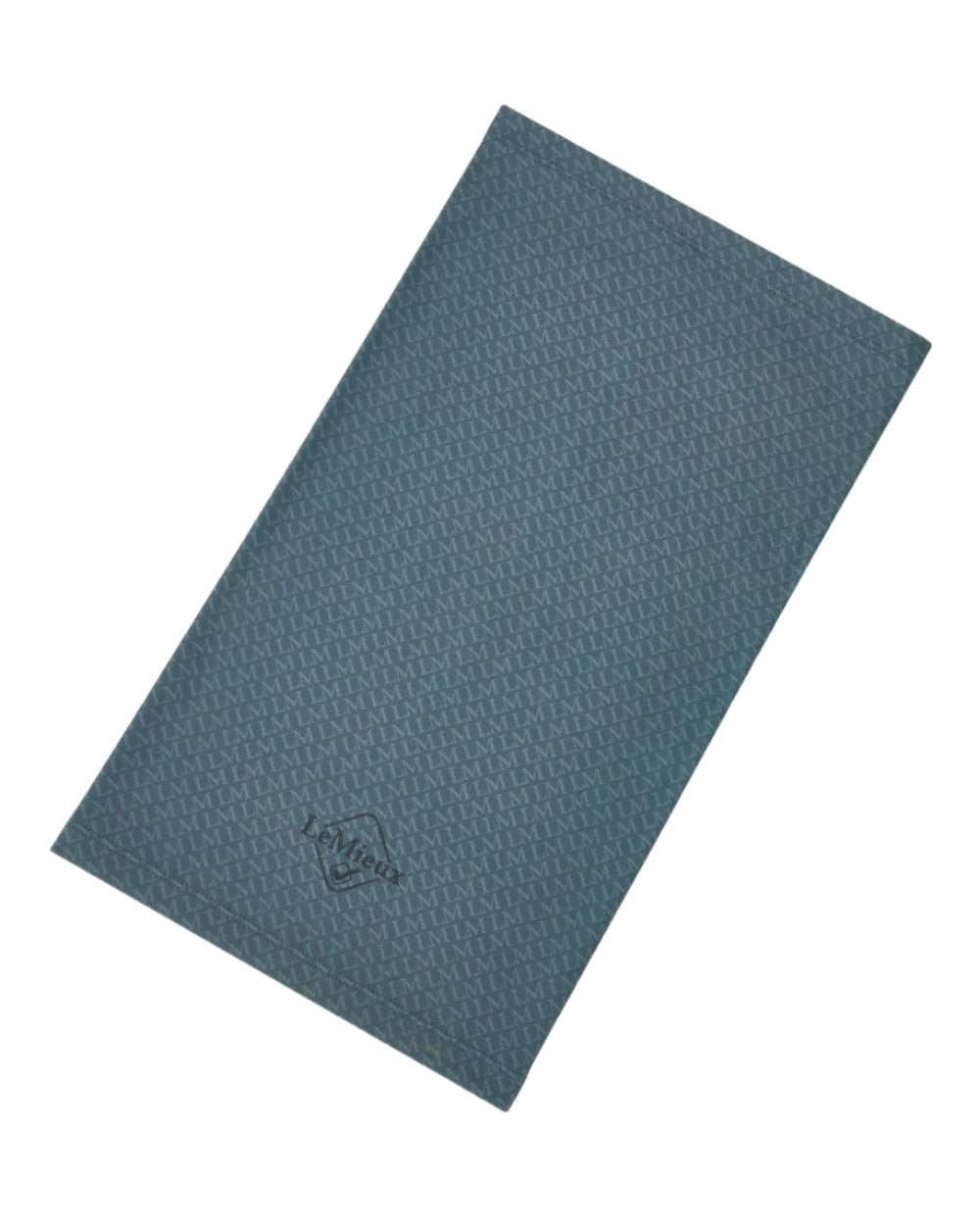 Petrol Coloured LeMieux Printed Stretch Snood On A White Background 