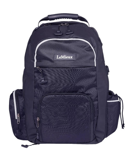 Navy coloured LeMieux Pro Rucksack on white background 