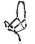 Black coloured LeMieux Rope Control Headcollar on white background #colour_black