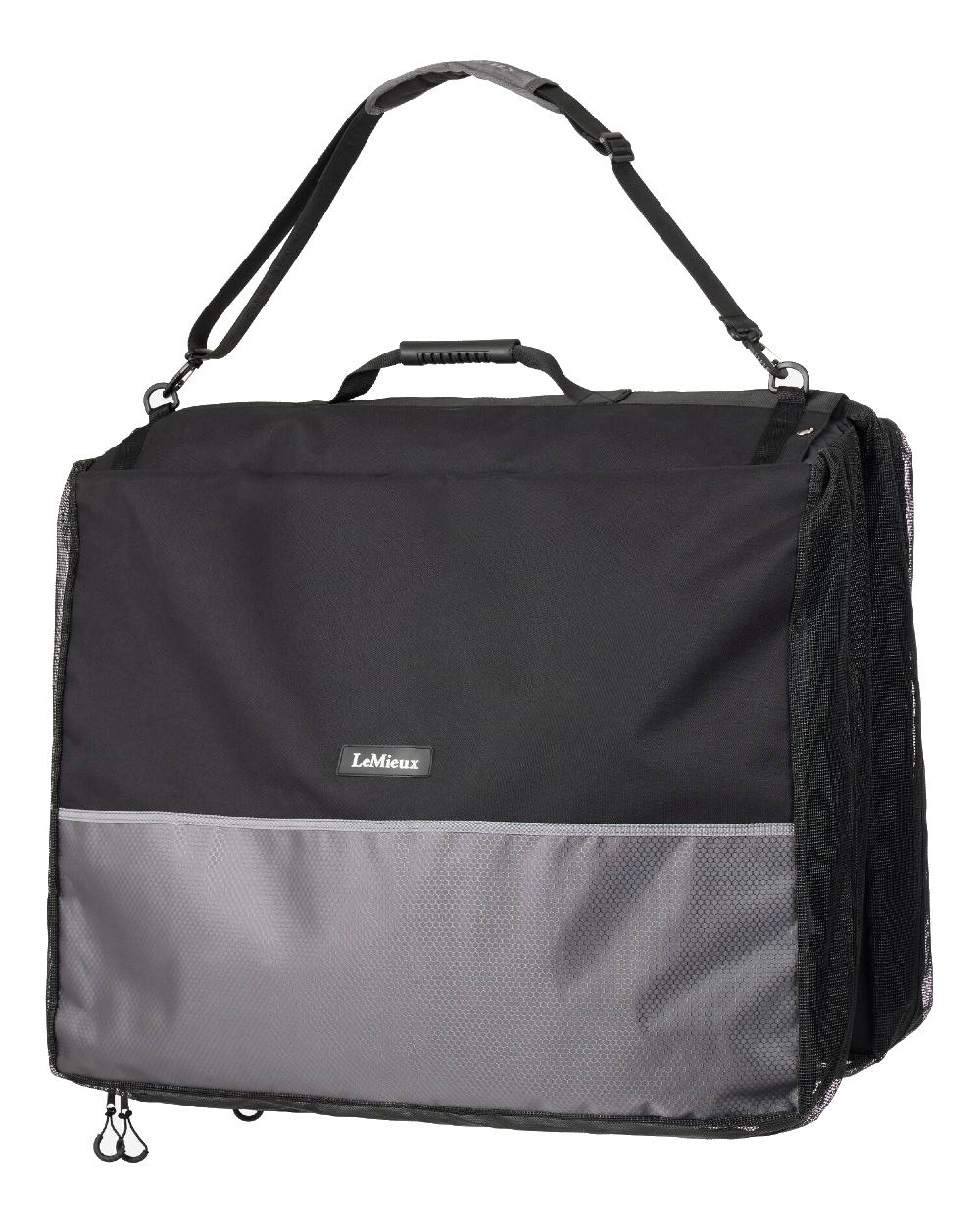 Black coloured LeMieux Saddle Pad Carry Bag on white background 