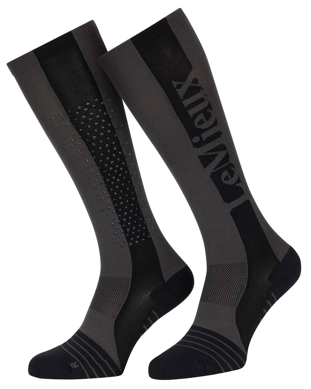 Graphite coloured LeMieux Silicone Performance Sock on white background 