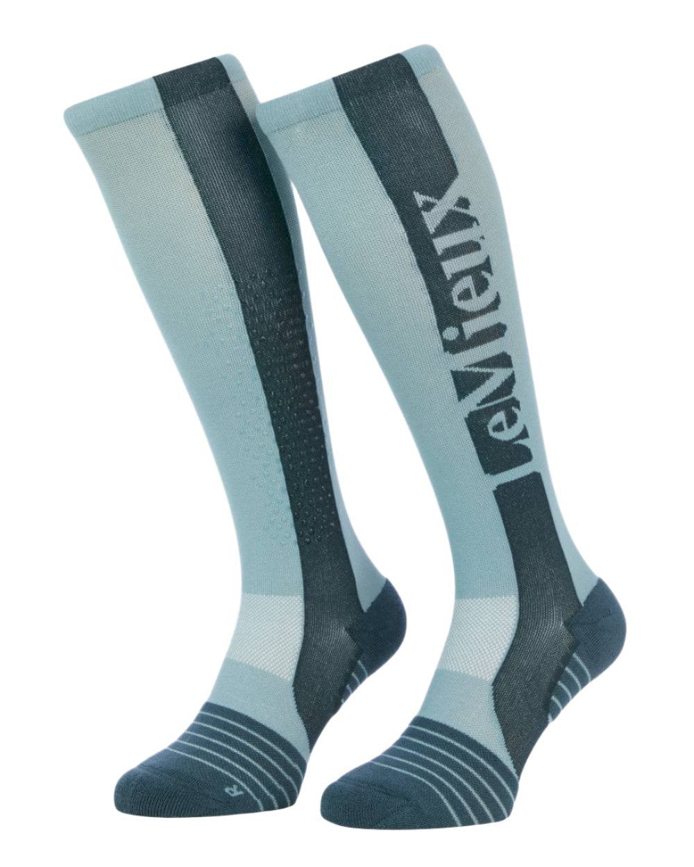 Glacier Coloured LeMieux Silicone Socks On A White Background 