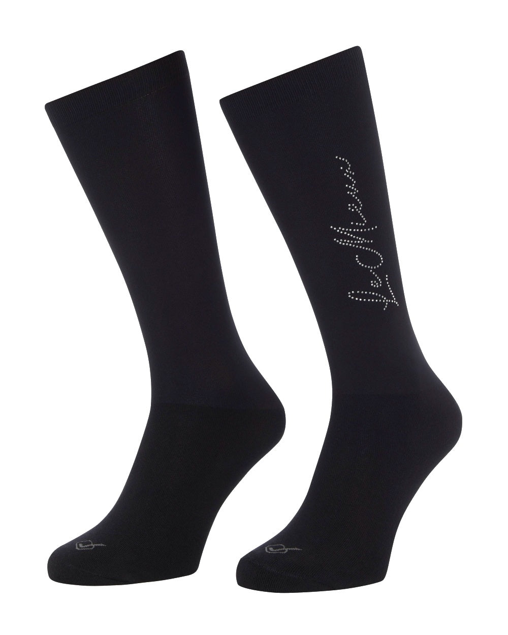 Black coloured LeMieux Sparkle Competition Socks on white background 