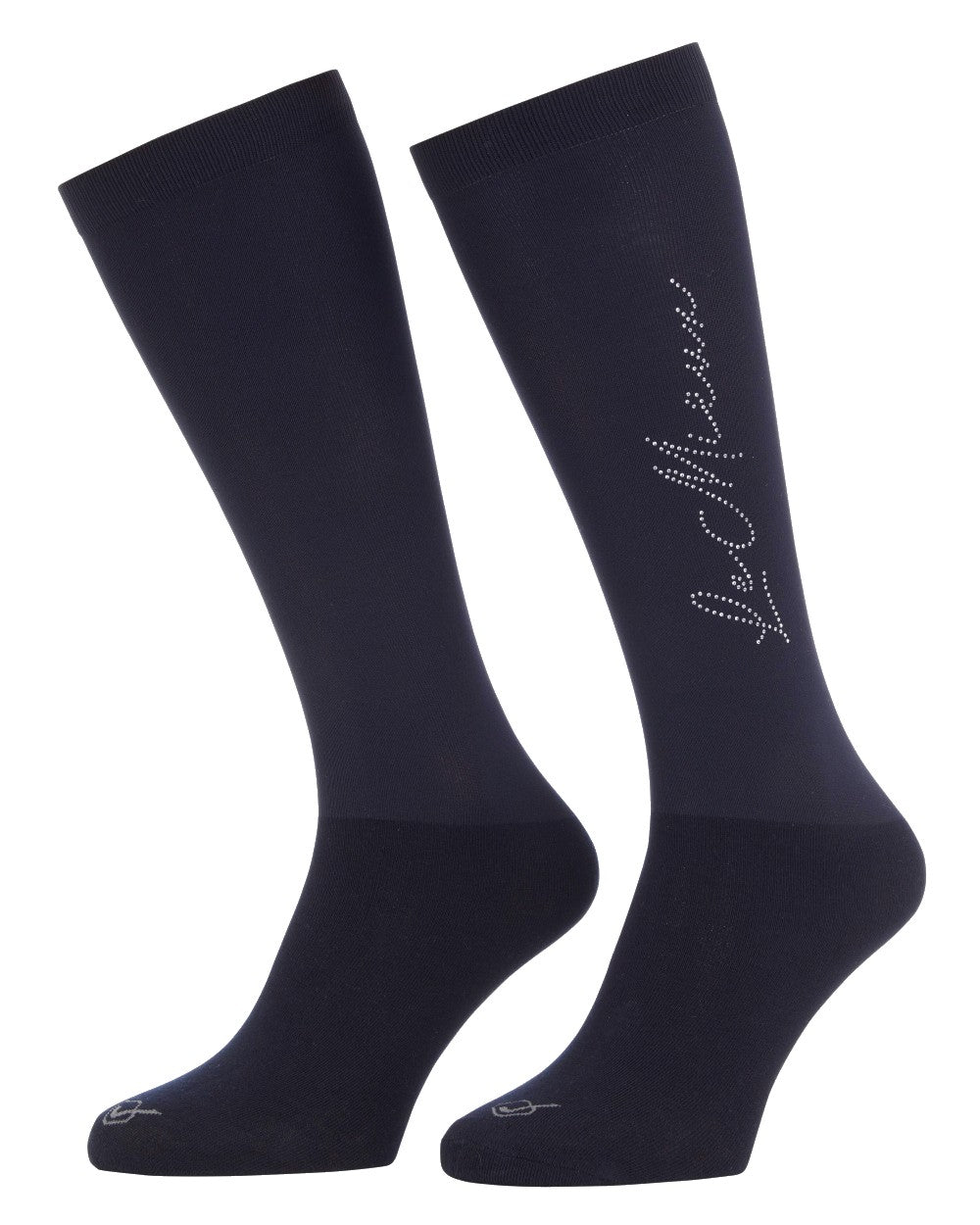 Navy coloured LeMieux Sparkle Competition Socks on white background 