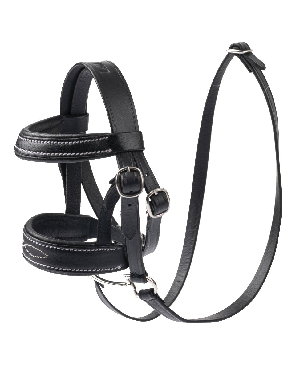 Black coloured LeMieux Toy Pony Bridle on white background 