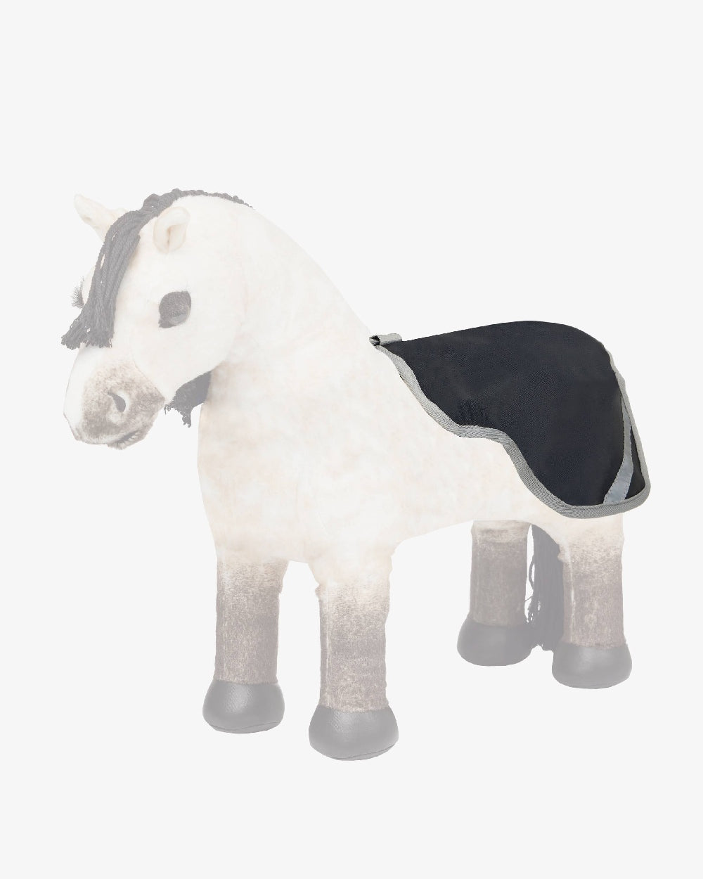 Navy coloured LeMieux Toy Pony Exercise Sheet on grey background 