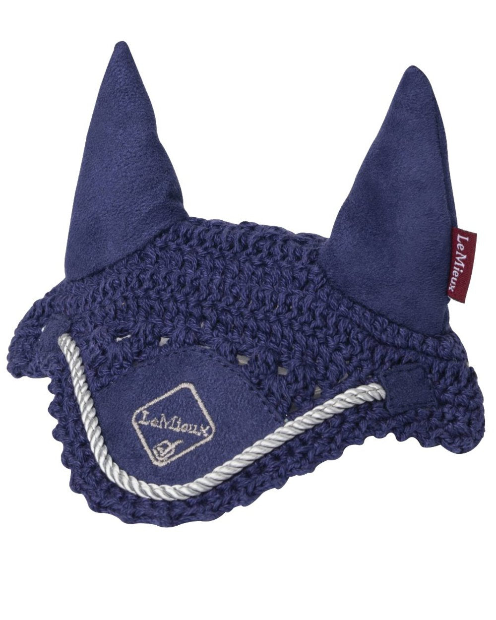 Ink coloured LeMieux Toy Pony Fly Hood on white background 