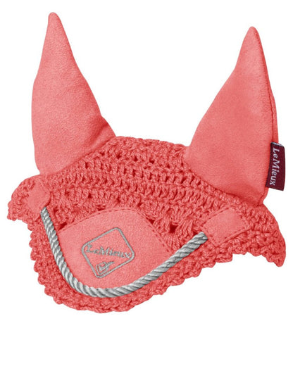 Papaya coloured LeMieux Toy Pony Fly Hood on white background 
