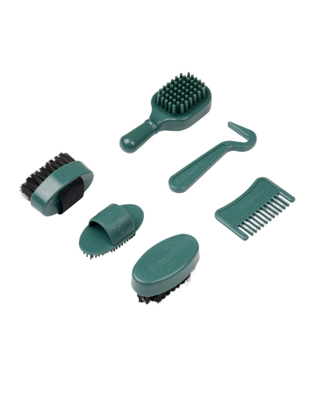 Sage Coloured LeMieux Toy Pony Grooming Kit On A White Background 