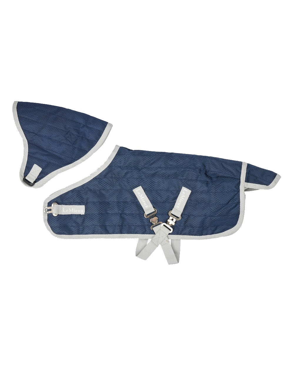 Navy coloured LeMieux Toy Pony Stable-Tek Rug on white background 