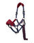 Burgundy coloured LeMieux Vogue Headcollar & Leadrope on white background #colour_burgundy