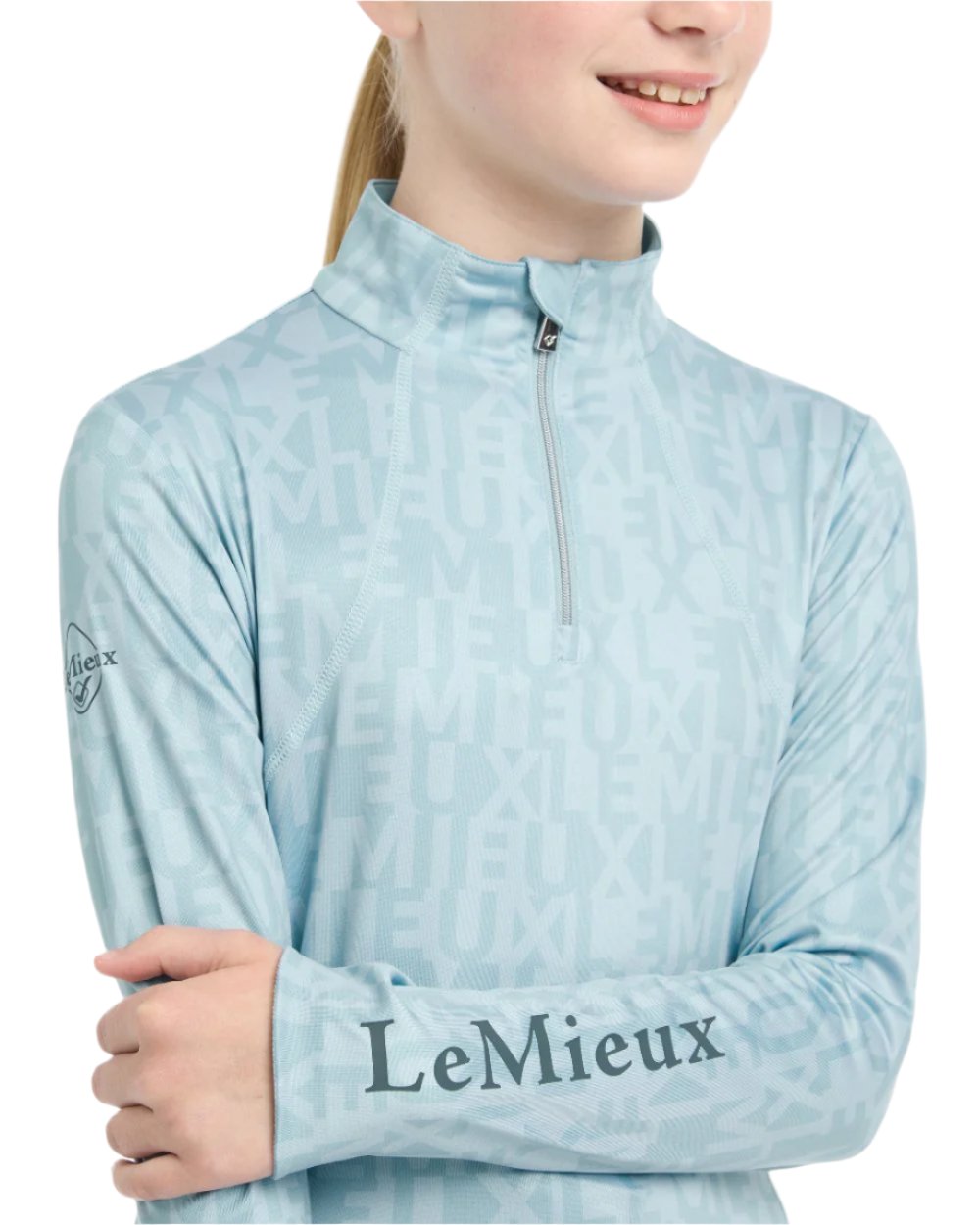 Glacier Coloured LeMieux Young Rider Casey Base Layer On A White Background 