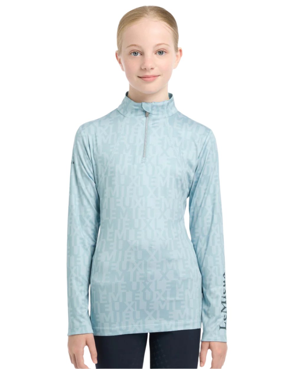 Glacier Coloured LeMieux Young Rider Casey Base Layer On A White Background 