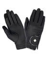 Black coloured LeMieux Young Rider Classic Riding Gloves on white background #colour_black