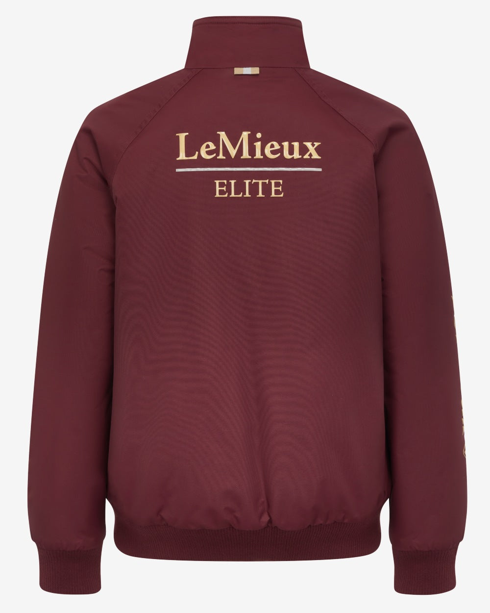 Burgundy coloured LeMieux Young Rider Elite Team Jacket on white background 