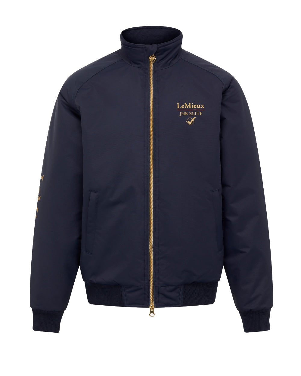 Navy coloured LeMieux Young Rider Elite Team Jacket on white background 